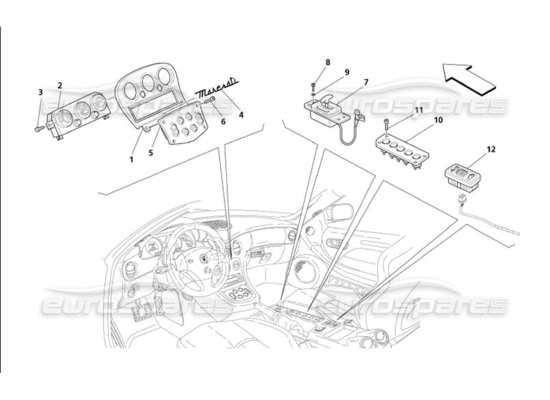 a part diagram from the Maserati 4200 parts catalogue