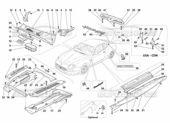 a part diagram from the Maserati 4200 parts catalogue