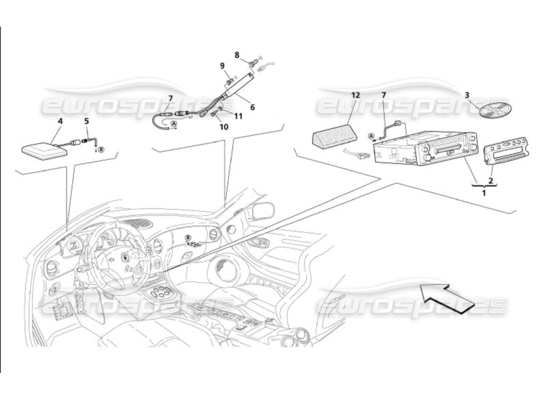 a part diagram from the Maserati 4200 parts catalogue