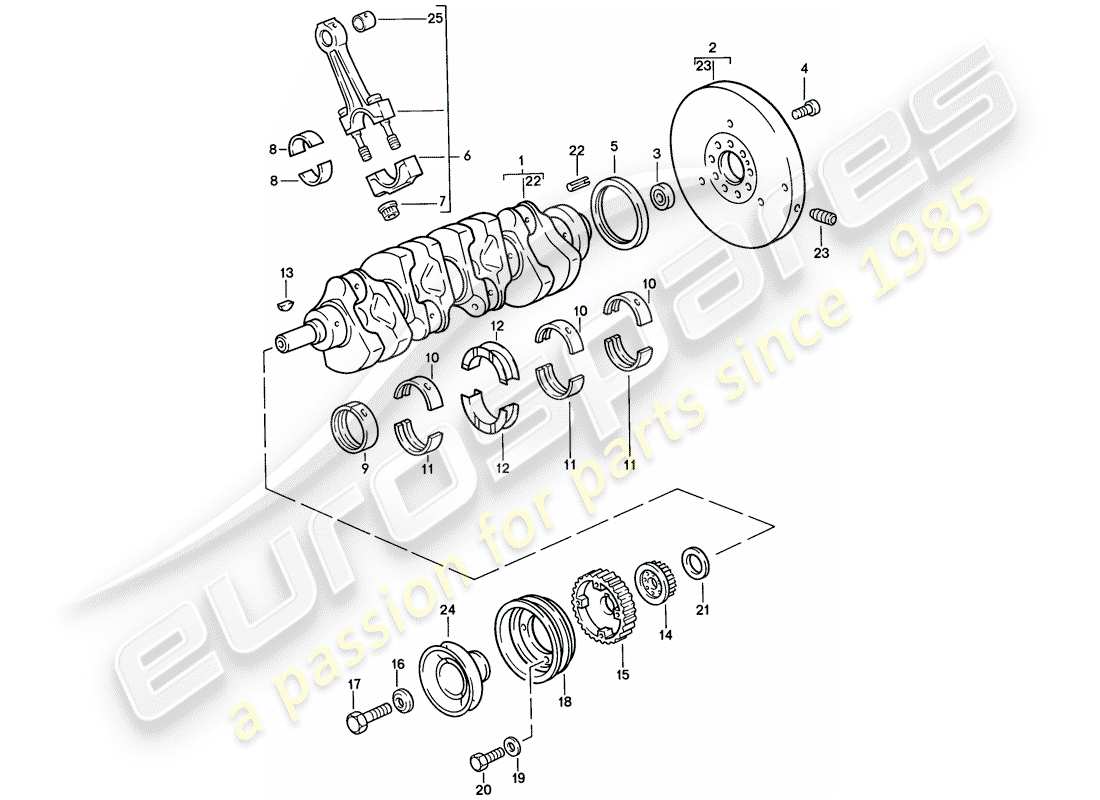 Porsche 944 (1986) CRANKSHAFT - CONNECTING ROD Part Diagram