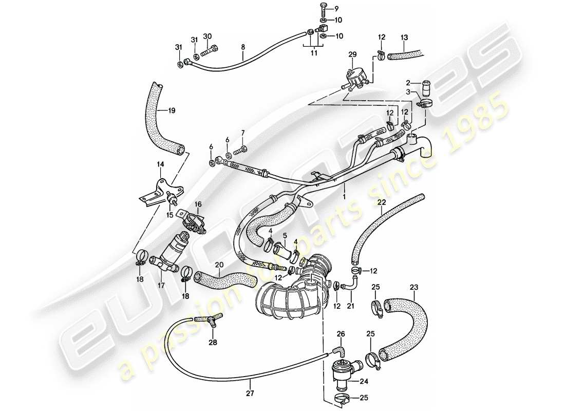 Porsche 944 (1986) L-JETRONIC - 3 - D - MJ 1988>> Part Diagram