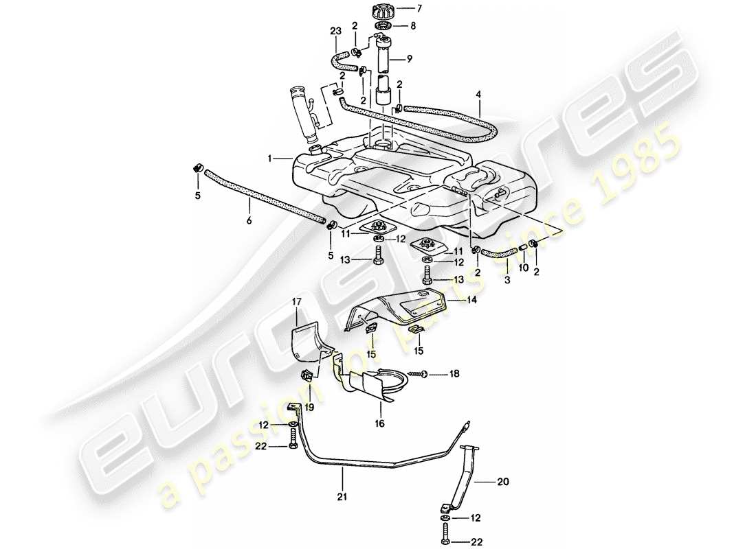 Porsche 944 (1986) FUEL TANK Part Diagram