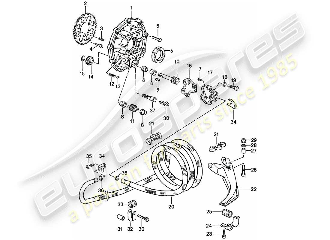 Porsche 944 (1986) OIL COOLING Part Diagram