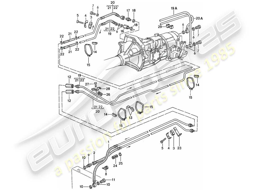 Porsche 944 (1986) OIL COOLING - AUTOMATIC TRANSMISSION Part Diagram