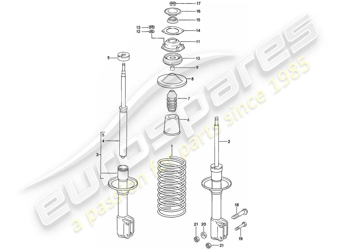 Porsche 944 (1986) SUSPENSION - SHOCK ABSORBER Parts Diagram