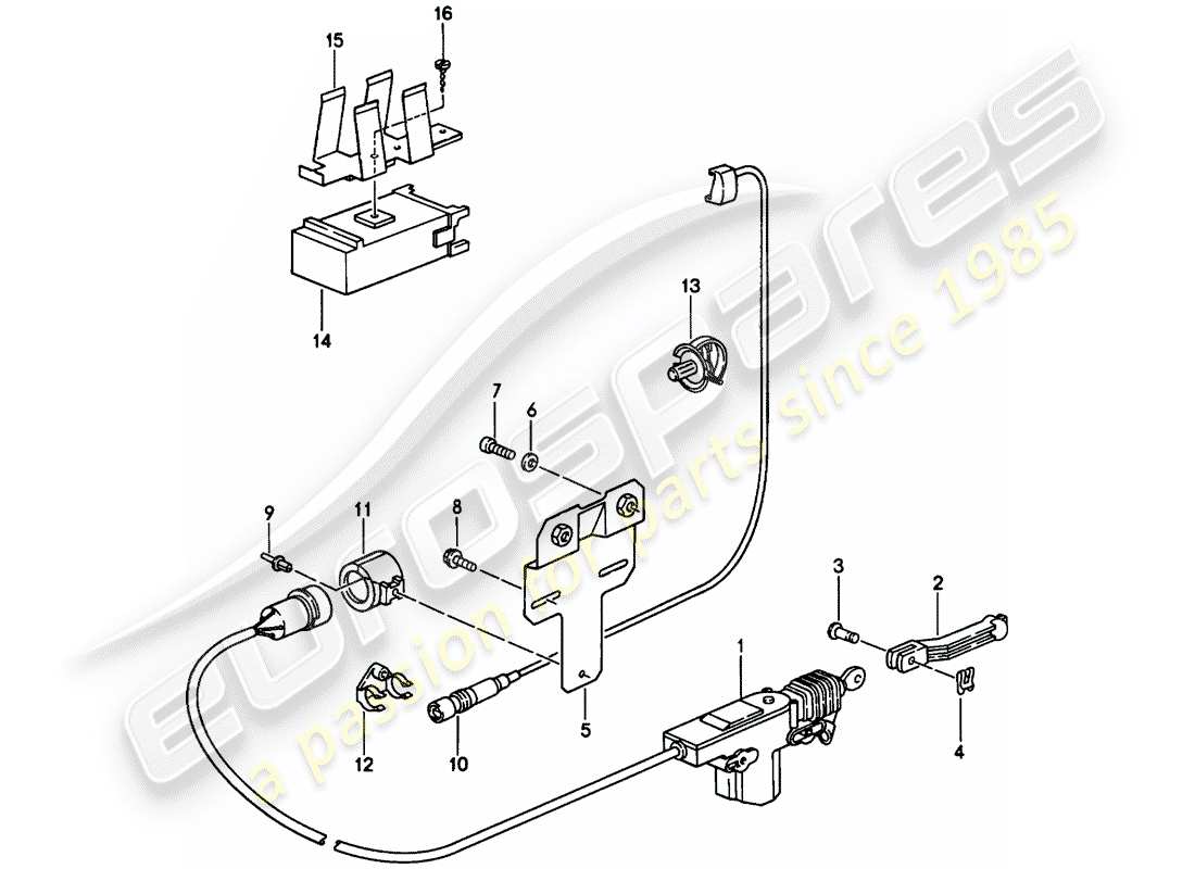 Porsche 944 (1986) CENTRAL LOCKING SYSTEM - D - MJ 1986>> Part Diagram