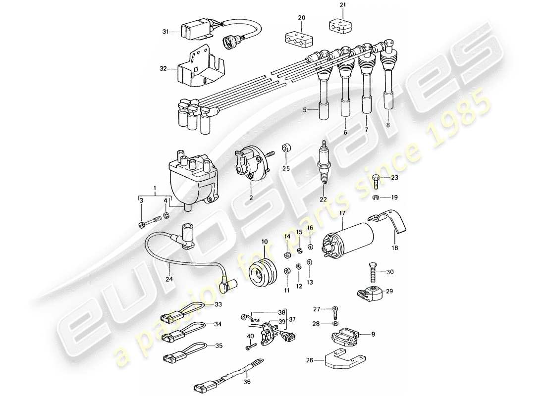 Porsche 944 (1986) ENGINE ELECTRICS 1 Parts Diagram