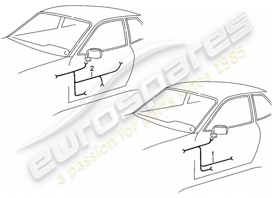 Porsche 944 (1986) WIRING HARNESSES - DOORS Part Diagram