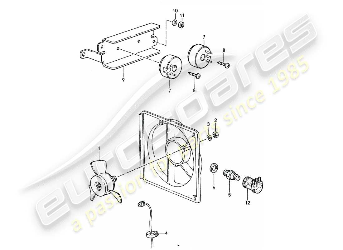 Porsche 944 (1986) ELECTRIC FAN Part Diagram