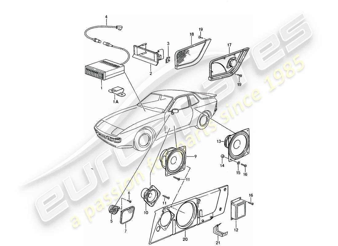 Porsche 944 (1986) FOR - SOUNDSYSTEM Part Diagram