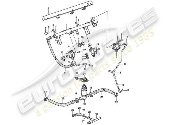 a part diagram from the Porsche 944 (1986) parts catalogue