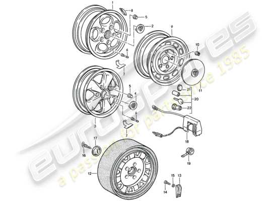 a part diagram from the Porsche 944 parts catalogue