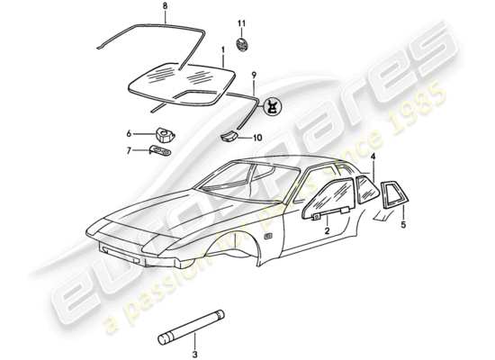 a part diagram from the Porsche 944 (1986) parts catalogue