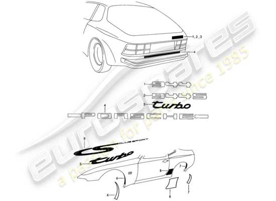 a part diagram from the Porsche 944 parts catalogue