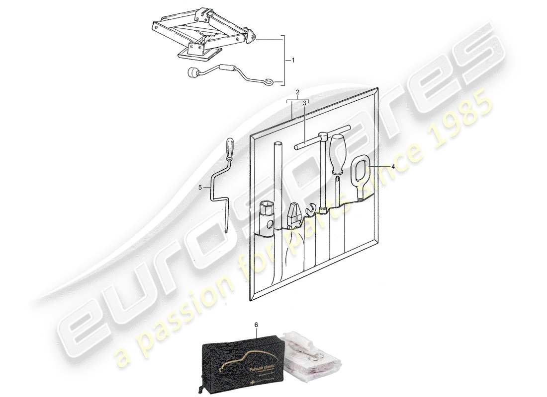 Porsche 944 (1987) ACCESSORIES - TOOL - FIRST AID KIT Part Diagram