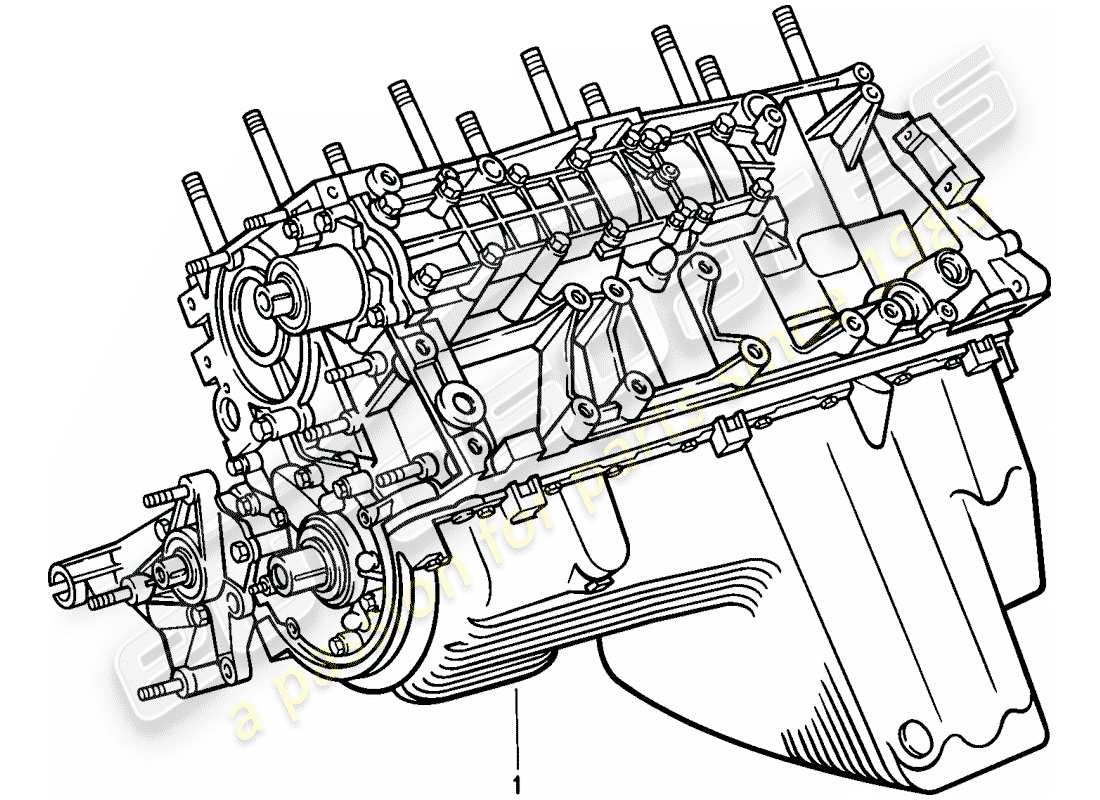 Porsche 944 (1987) REPLACEMENT ENGINE - SHORT ENGINE - CRANKCASE Part Diagram