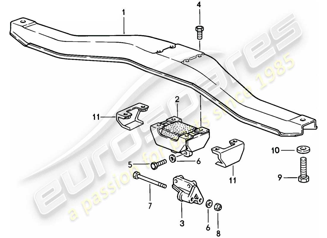 Porsche 944 (1987) TRANSMISSION SUSPENSION - MANUAL GEARBOX Part Diagram