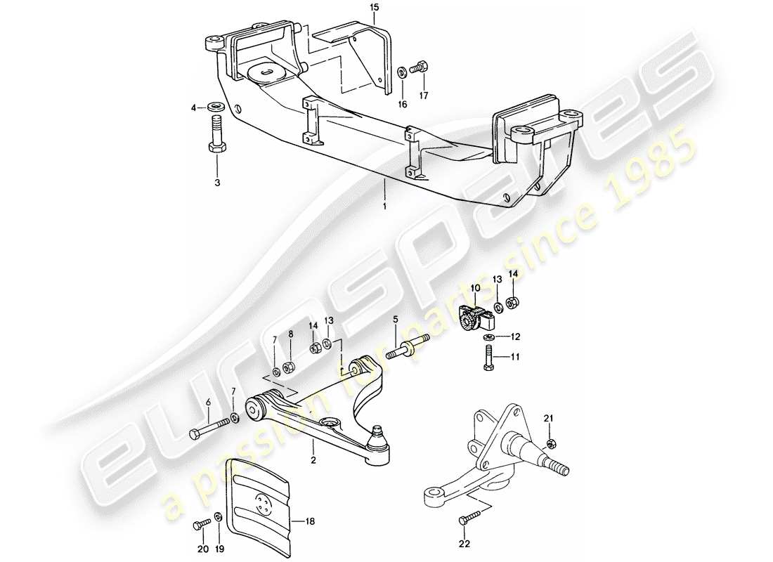 Porsche 944 (1987) TRACK CONTROL ARM - CROSS MEMBER Part Diagram