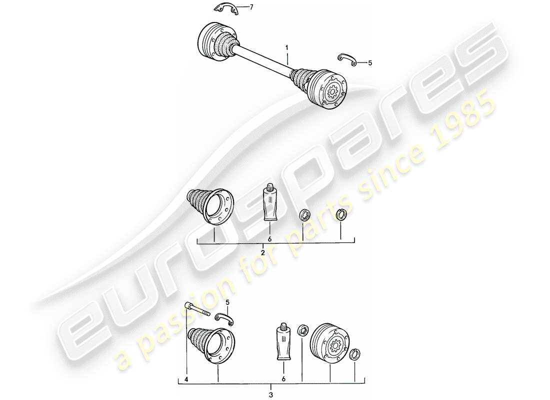 Porsche 944 (1987) DRIVE SHAFT Part Diagram