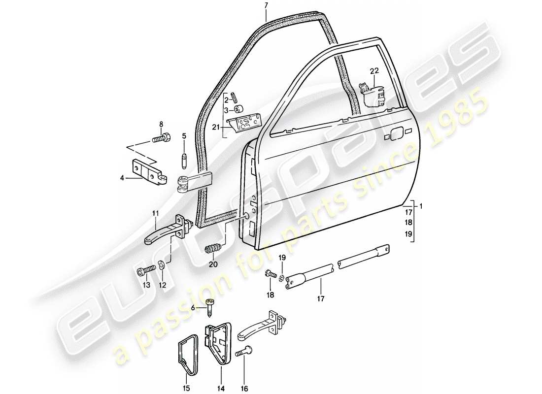 Porsche 944 (1987) DOOR Part Diagram