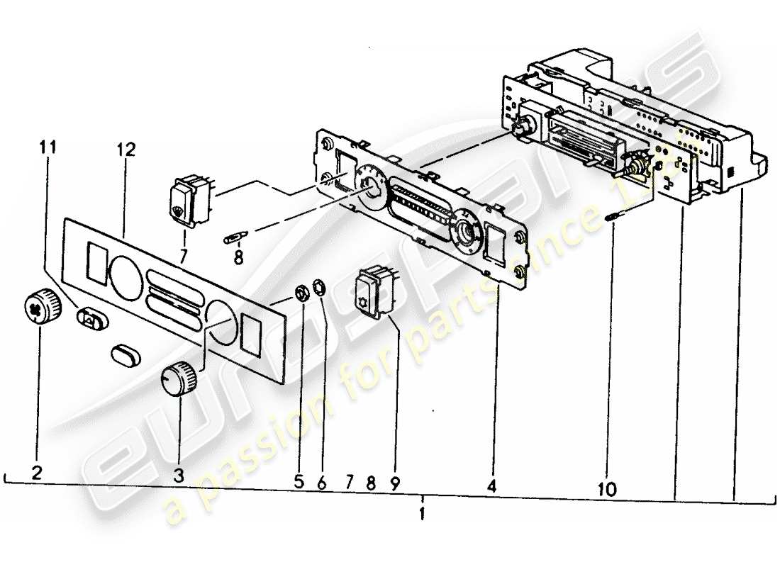 Porsche 944 (1987) CONTROL SWITCH Part Diagram