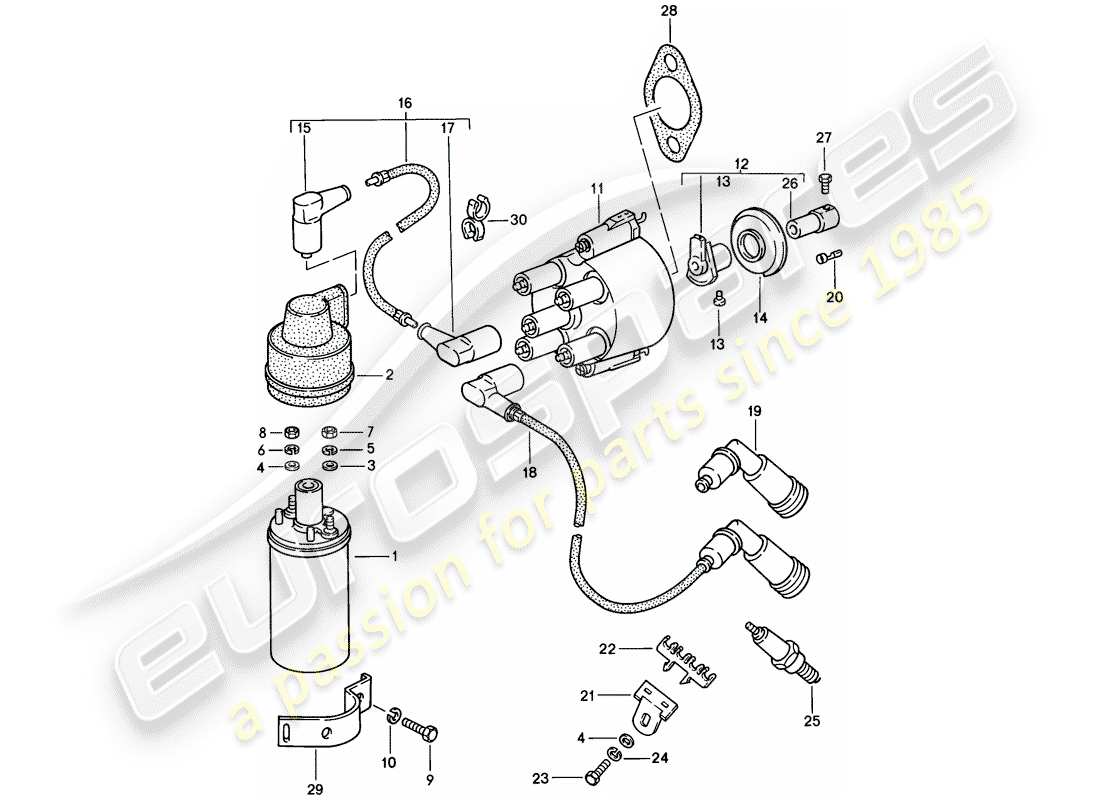 Porsche 944 (1987) ENGINE ELECTRICS 1 Part Diagram