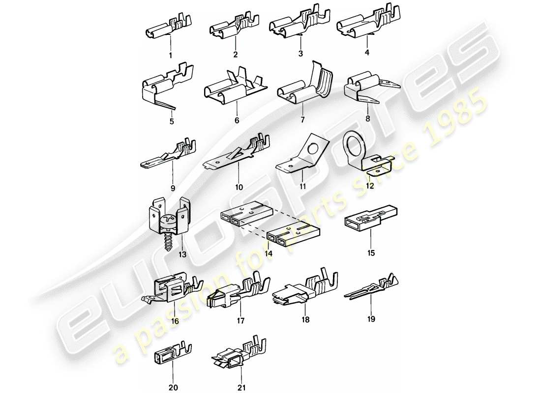 Porsche 944 (1987) MALE BLADE TERMINAL - PUSH-ON CONNECTOR Part Diagram