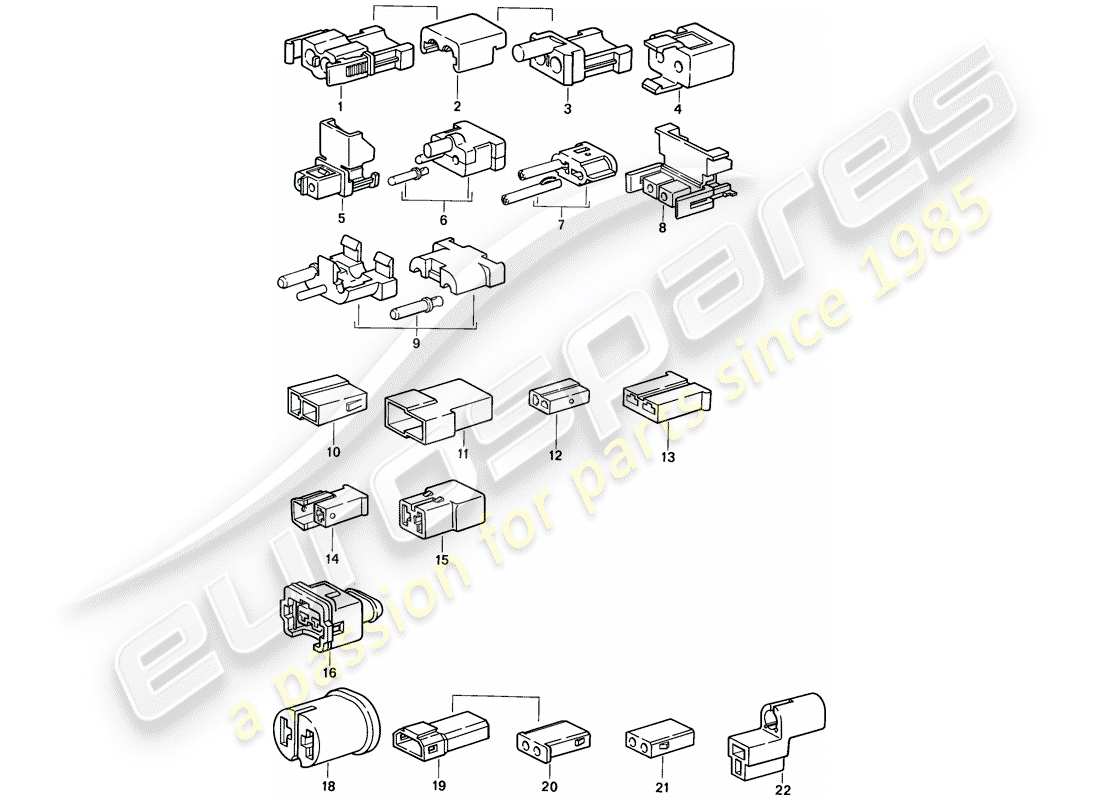 Porsche 944 (1987) CONNECTOR HOUSING Part Diagram