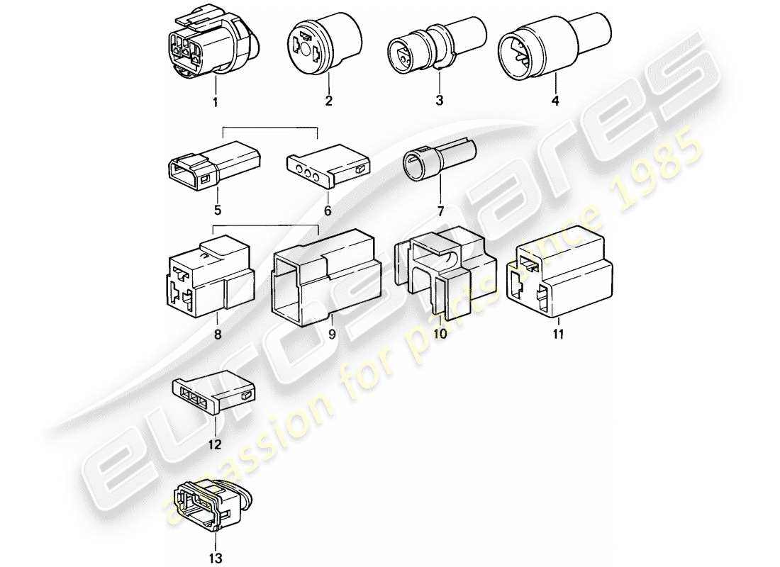 Porsche 944 (1987) CONNECTOR HOUSING - 3-POLE Part Diagram