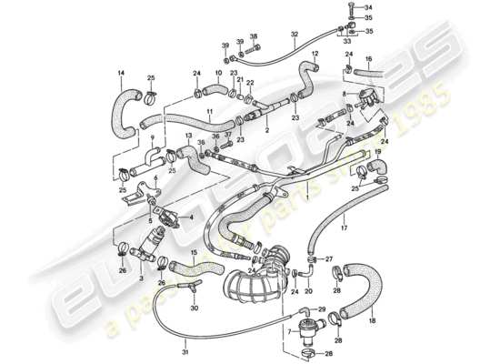 a part diagram from the Porsche 944 (1987) parts catalogue