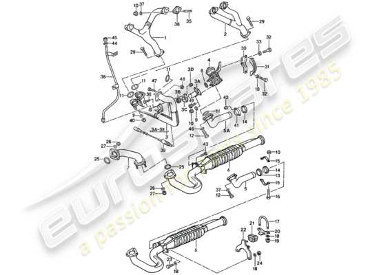 a part diagram from the Porsche 944 (1987) parts catalogue