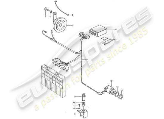 a part diagram from the Porsche 944 (1987) parts catalogue