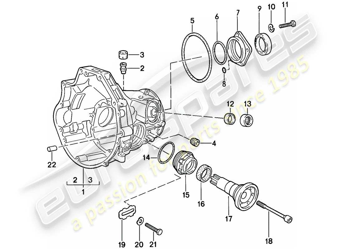 Porsche 944 (1988) REPLACEMENT TRANSMISSION - FINAL DRIVE HOUSING - FOR - AUTOMATIC TRANSMISSION Part Diagram