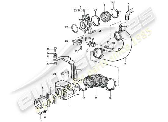 a part diagram from the Porsche 944 parts catalogue