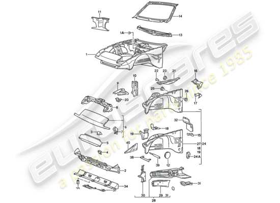 a part diagram from the Porsche 944 (1988) parts catalogue