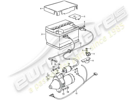 a part diagram from the Porsche 944 (1988) parts catalogue