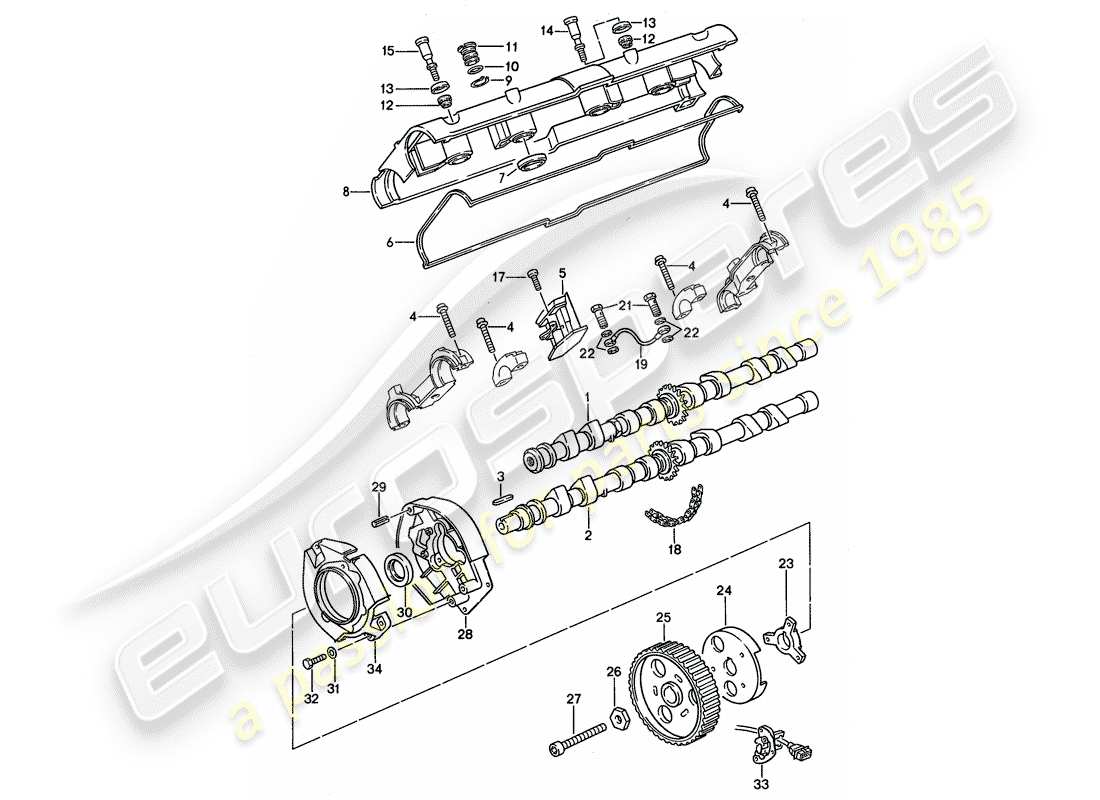 Porsche 944 (1989) camshaft Part Diagram