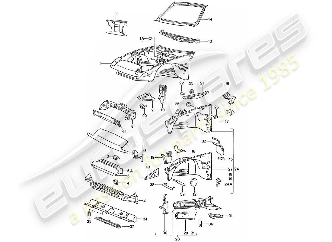 Porsche 944 (1989) BODY FRONT SECTION Part Diagram