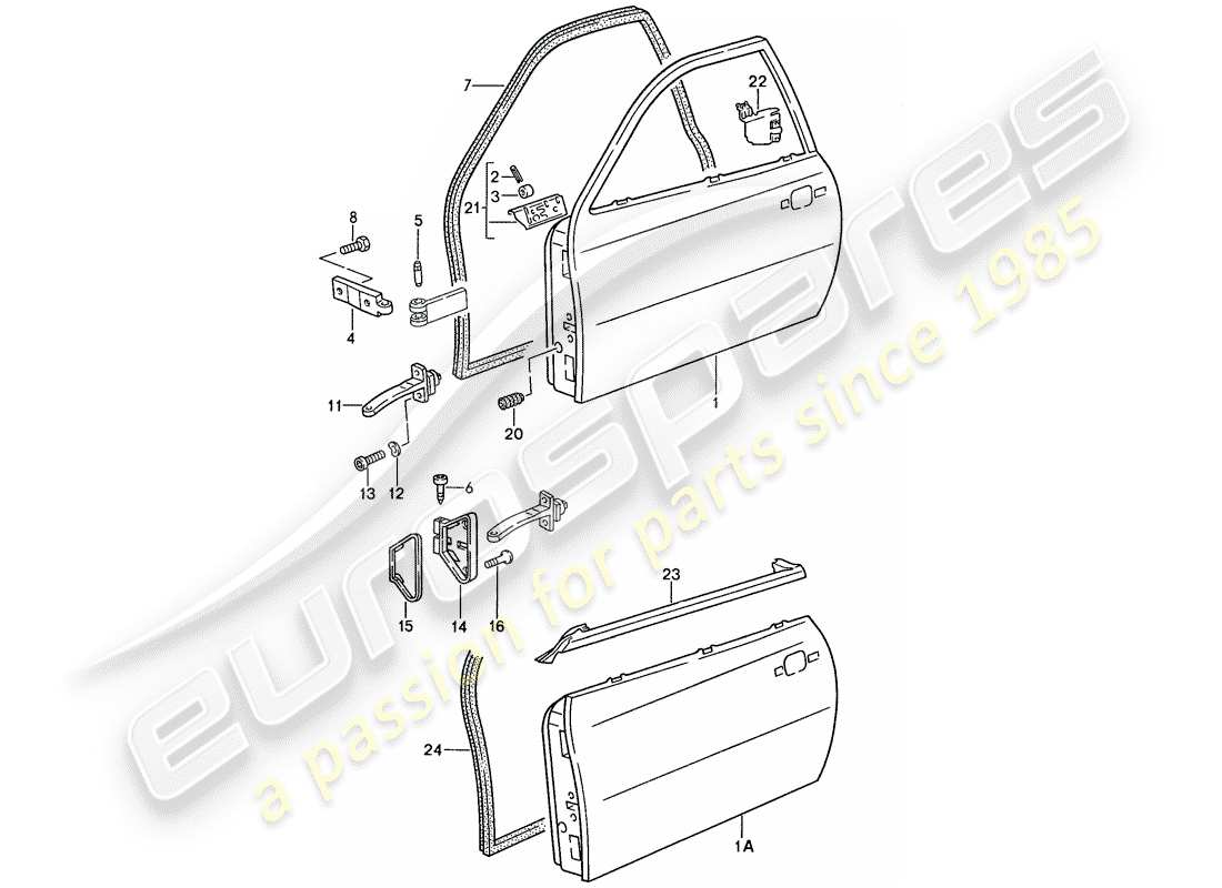 Porsche 944 (1989) DOOR Part Diagram