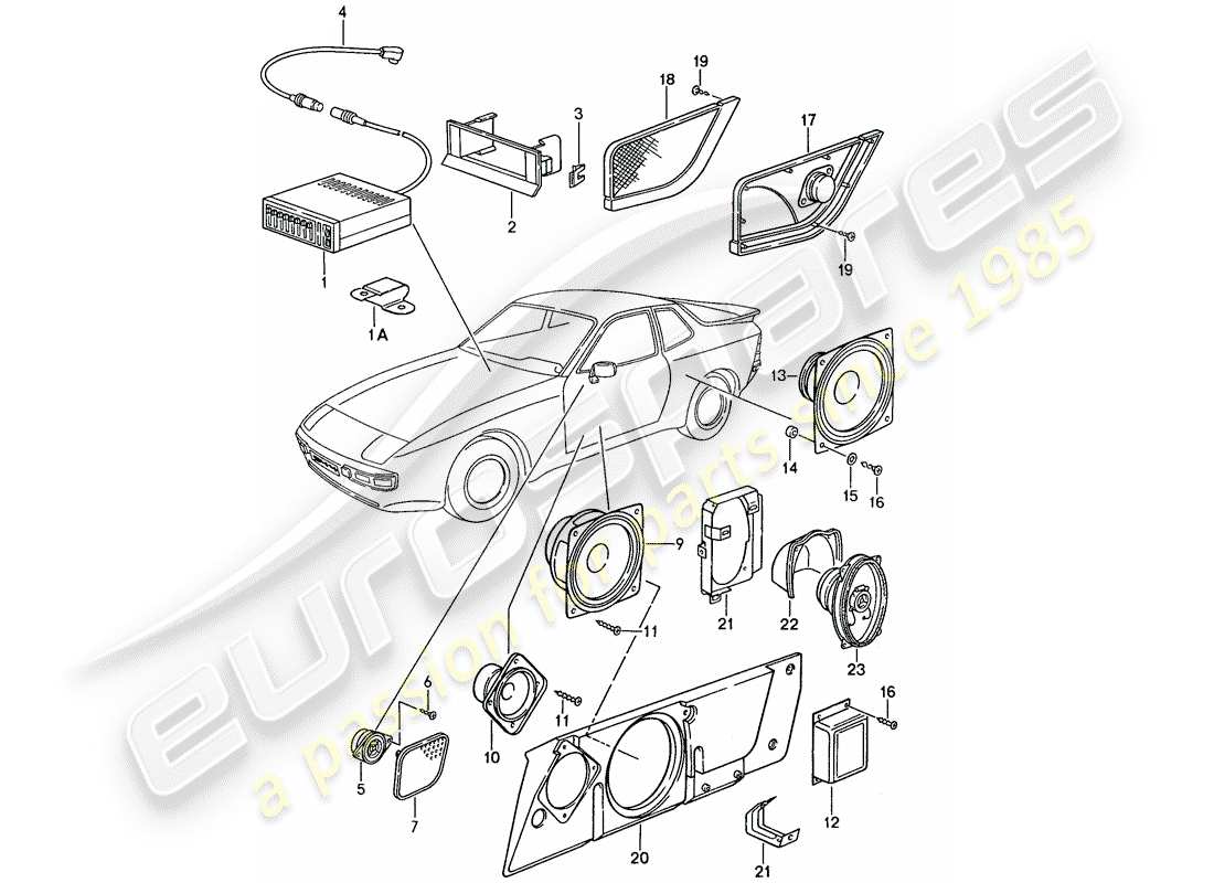 Porsche 944 (1989) FOR - SOUNDSYSTEM Part Diagram