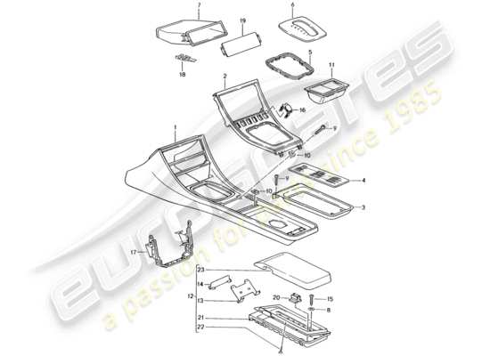 a part diagram from the Porsche 944 (1989) parts catalogue