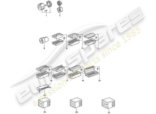 a part diagram from the Porsche 944 (1989) parts catalogue