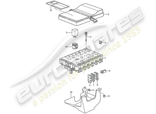 a part diagram from the Porsche 944 (1989) parts catalogue