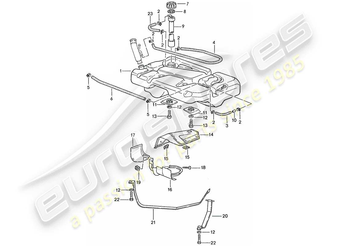 Porsche 944 (1990) FUEL TANK Part Diagram