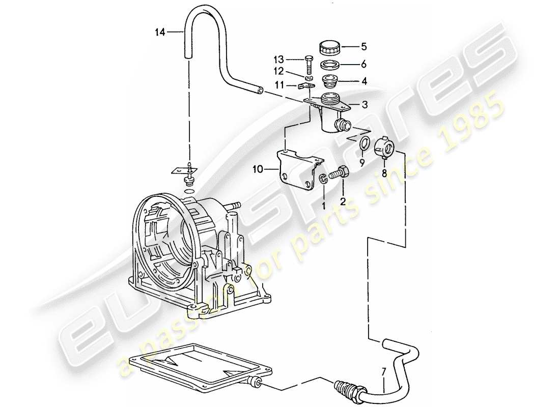 Porsche 944 (1990) OIL INLET - FOR - AUTOMATIC TRANSMISSION - D >> - MJ 1989 Part Diagram