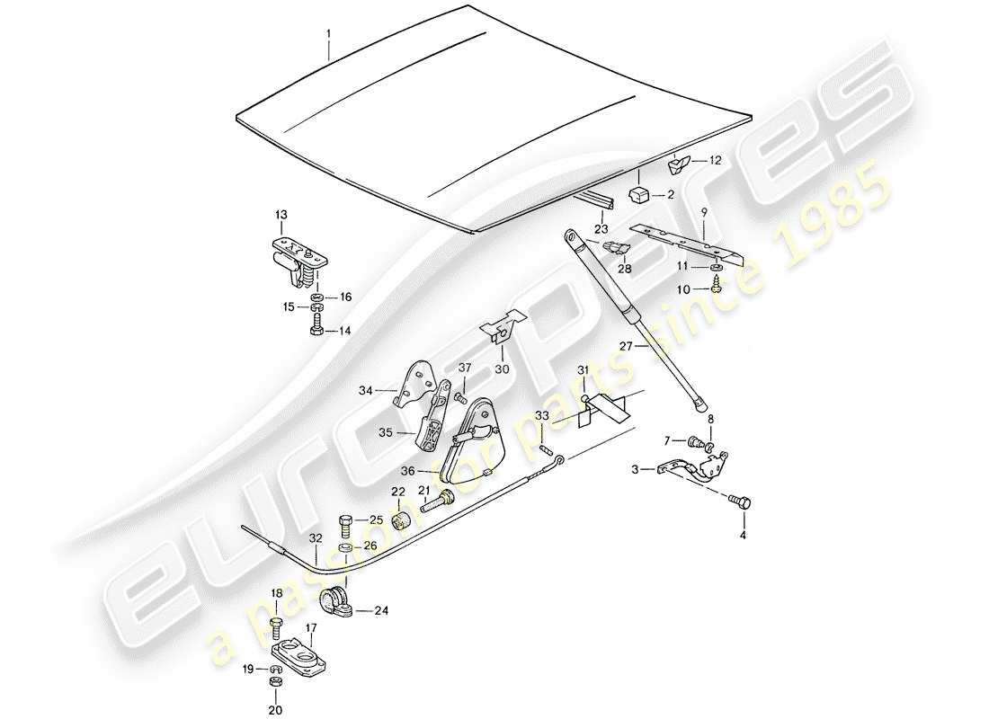 Porsche 944 (1990) COVER - ACTUATOR Part Diagram