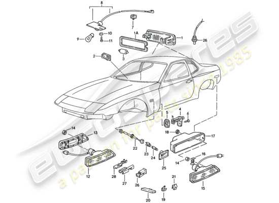 a part diagram from the Porsche 944 (1990) parts catalogue