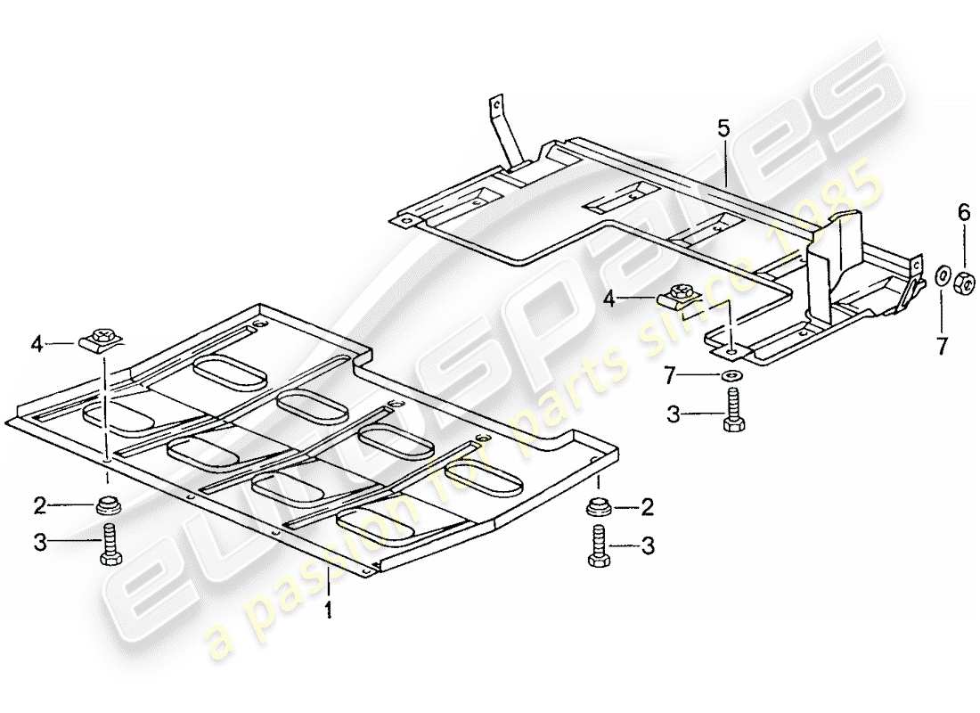 Porsche 944 (1991) UNDERSIDE PROTECTION Part Diagram