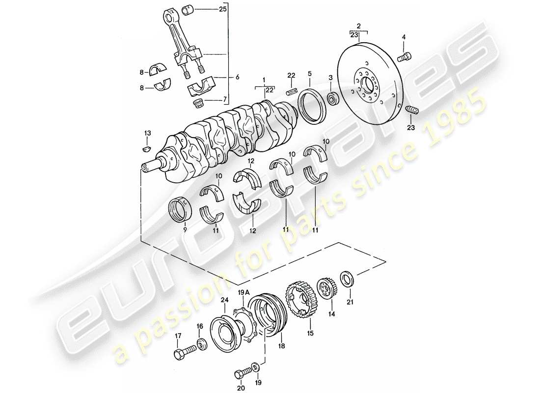 Porsche 944 (1991) CRANKSHAFT - CONNECTING ROD Part Diagram