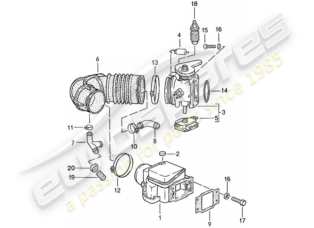 Porsche 944 (1991) L-JETRONIC - 1 Part Diagram